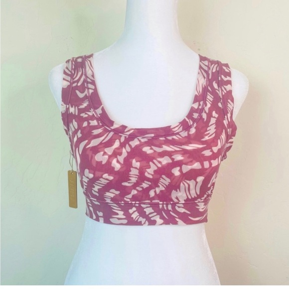 SKIMS Summer Mesh Scoop Neck Bralette Size Large Color Raspberry Swirl Nwt - Picture 2 of 5